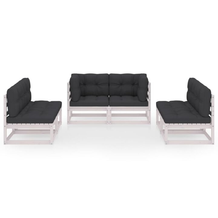 vidaXL 6 Piece Garden Lounge Set with Cushions Solid Pinewood