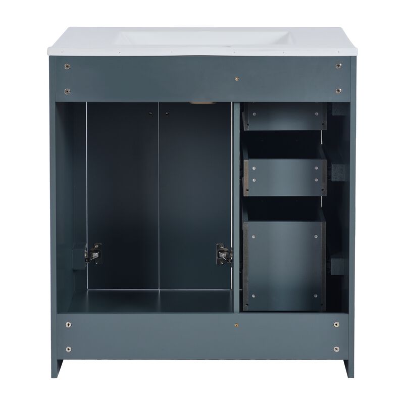 Merax Solid Wood Frame Freestanding Vanity for Bathroom