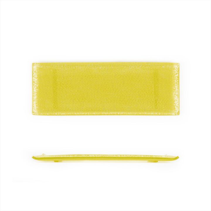 Glass Dinnerware 13.75" x 5" x h:0.5" Rectangular Glass Platter (Set of 2)
