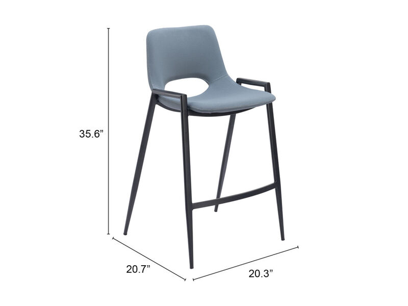 Desi Counter Stool (Set of 2) Azure Gray
