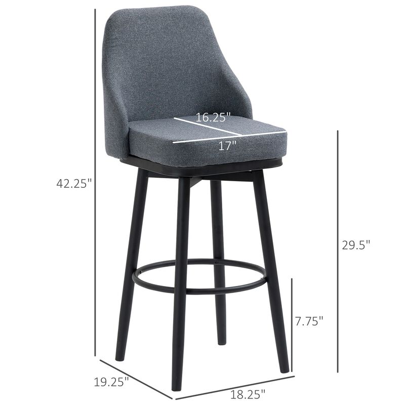 Dark Gray Tall Seating: Extra Tall Swivel Bar Stools Set of 2