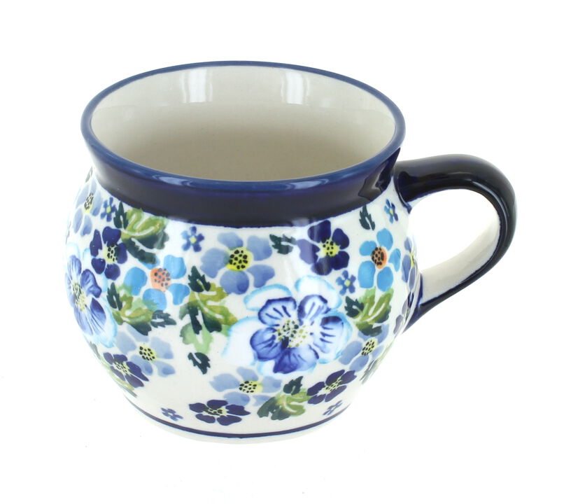 Blue Rose Polish Pottery Stars & Stripes Bell Shaped Mug