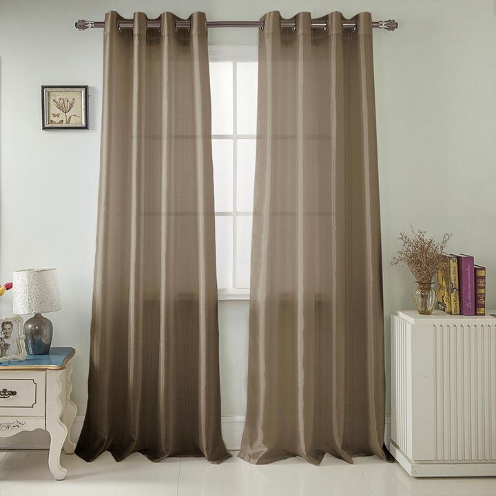 Olivia Gray Nancy Elegant Faux Silk Grommet Curtain Panel - Easy to Install Machine Washable Polyester Curtain Panels - 54 x 63-inch each - Aqua