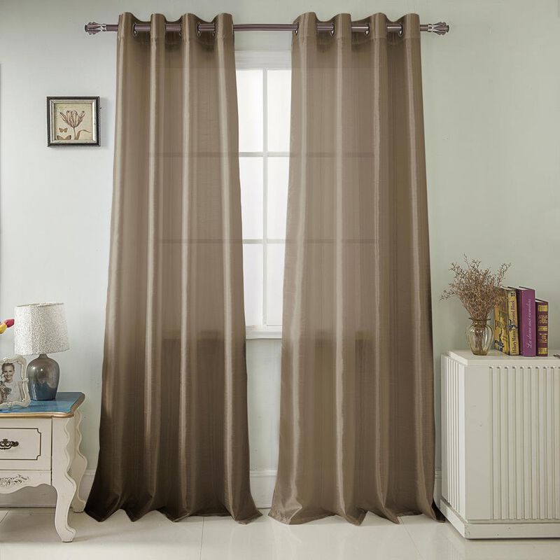 Olivia Gray Nancy Elegant Faux Silk Grommet Curtain Panel - Easy to Install Machine Washable Polyester Curtain Panels - 54 x 63-inch each - Aqua