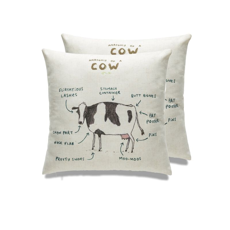 Farmhouse animals throw pillow - set of 2