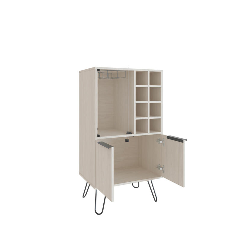 Bar Cabinet Gassville, Living Room, White Washed Oak