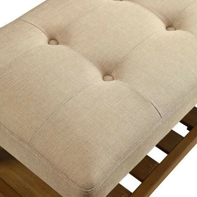 Wooden Bench, Beige & Oak-Benzara