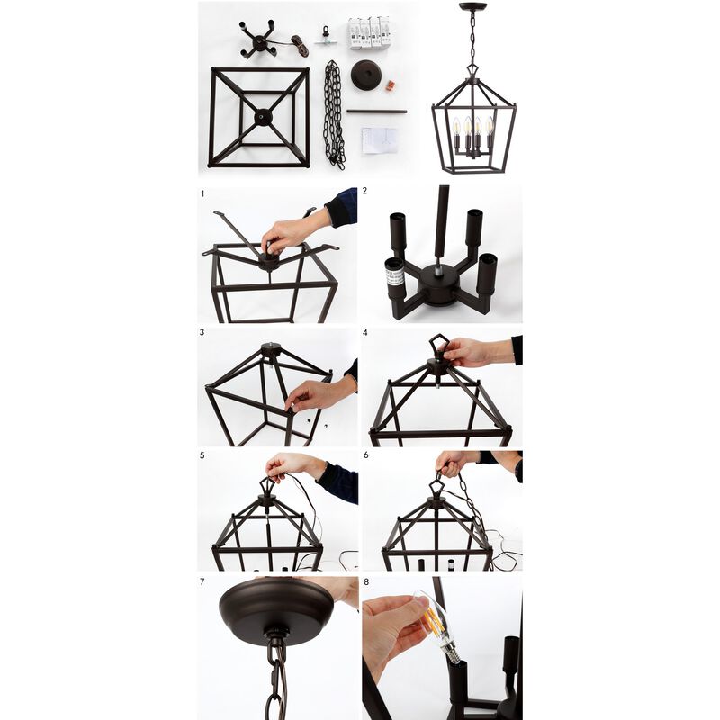 PagodaBulb Lantern Metal LED Pendant