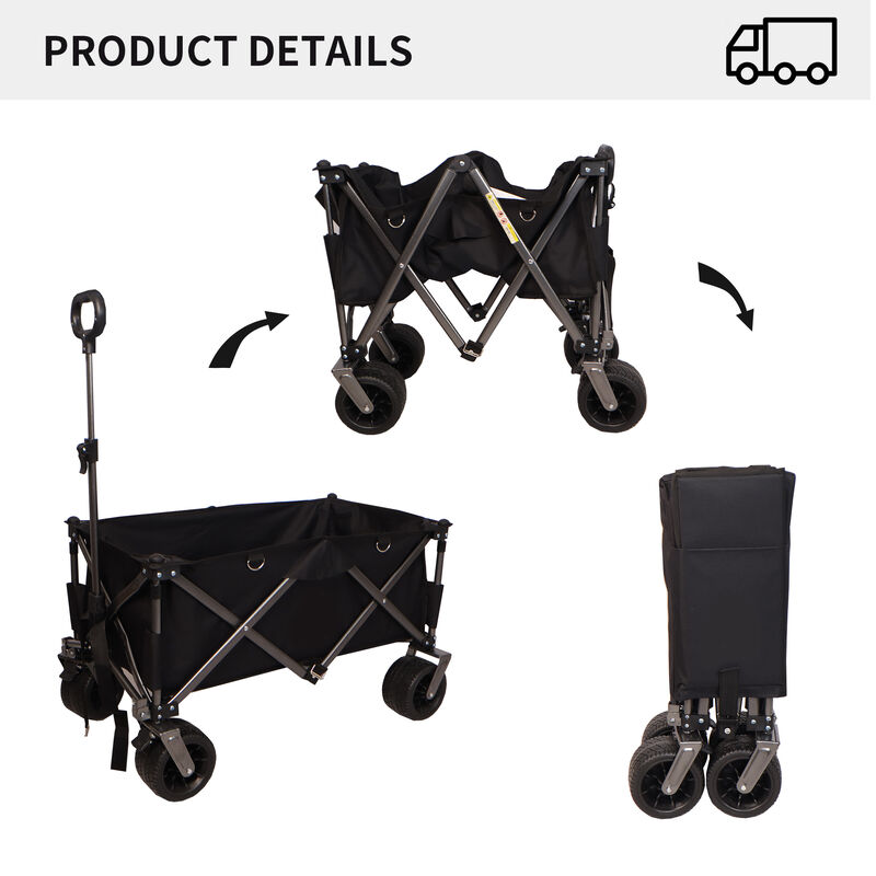 Streamdale Compact Folding Wagon Spacious for Hauling, Sturdy for Any Terrain