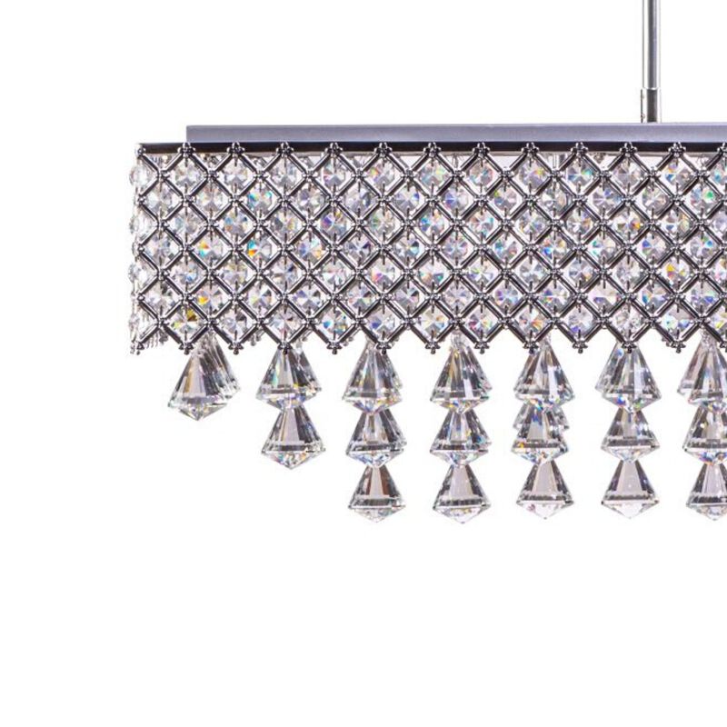 Cinderella Chandelier Chrome Metal and Crystal 12 LED Light