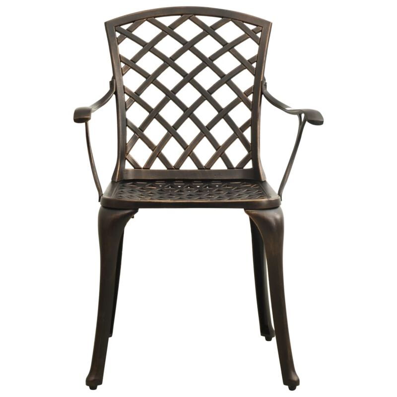 vidaXL Patio Bistro Set 5 Piece, Outdoor Bistro Table for Porch, Patio Furniture Set with Table, Chair, Industrial Style, Cast Aluminum Bronze