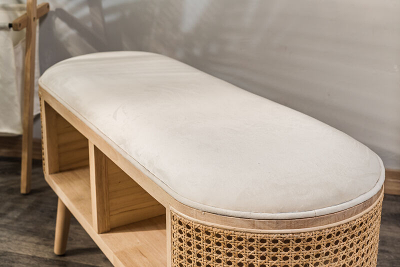 Bohemian Style Wicker Bench
