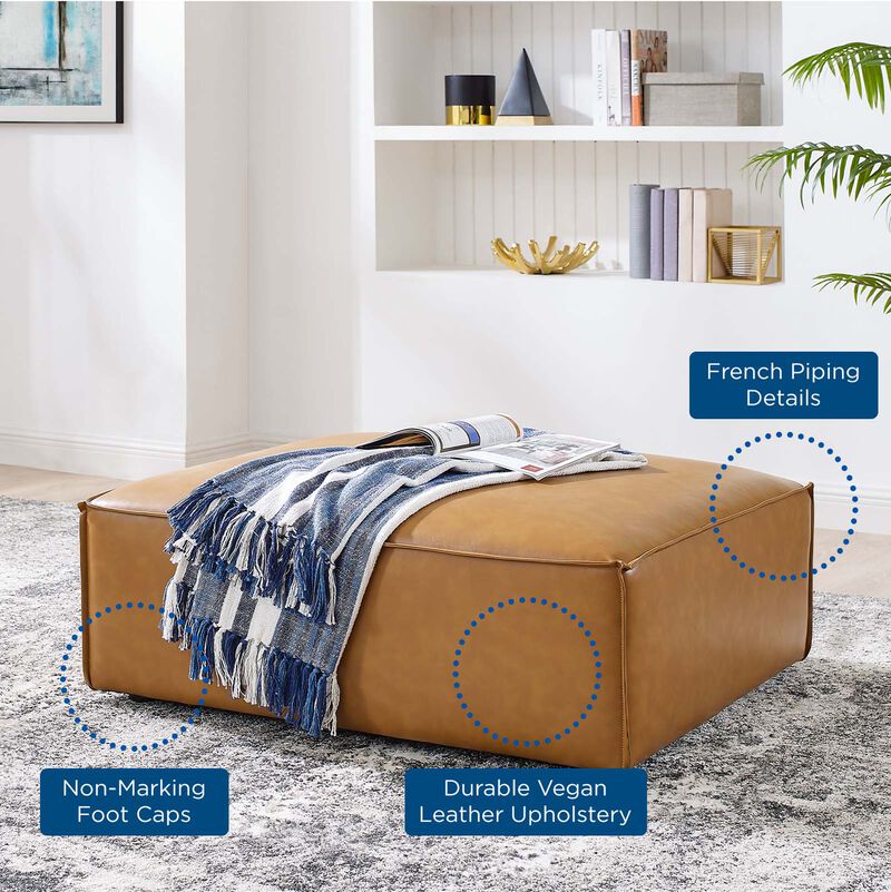 Restore Vegan Leather Ottoman Brown EEI-4496-TAN