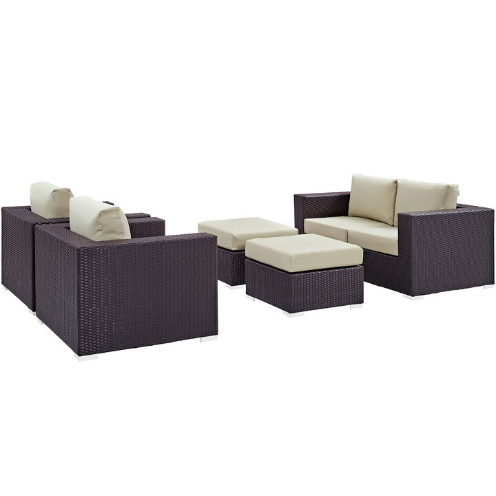 Modway - Convene 5 Piece Outdoor Patio Sofa Set