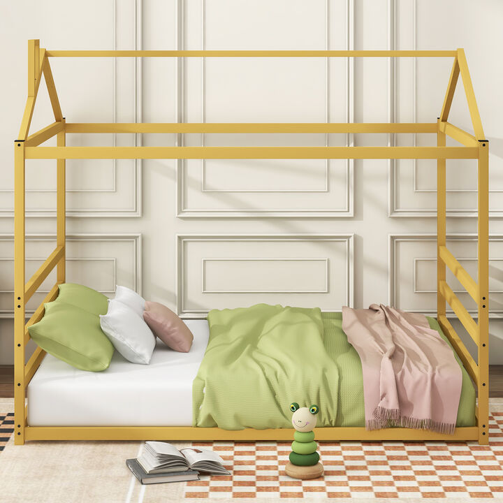 Merax Metal House Shape Platform Bed