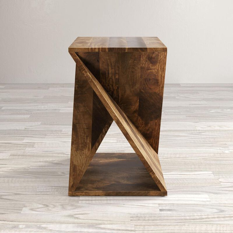 Jofran Solid Mango Hardwood Modern Angled Jasper Table