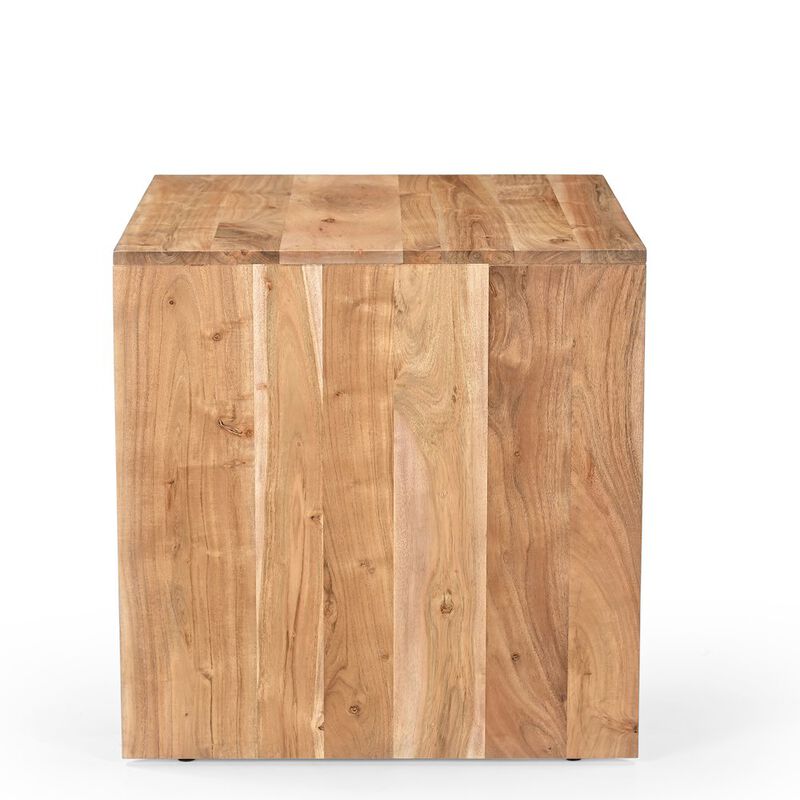 Jofran Lux Solid Wood Modern Angled End Table