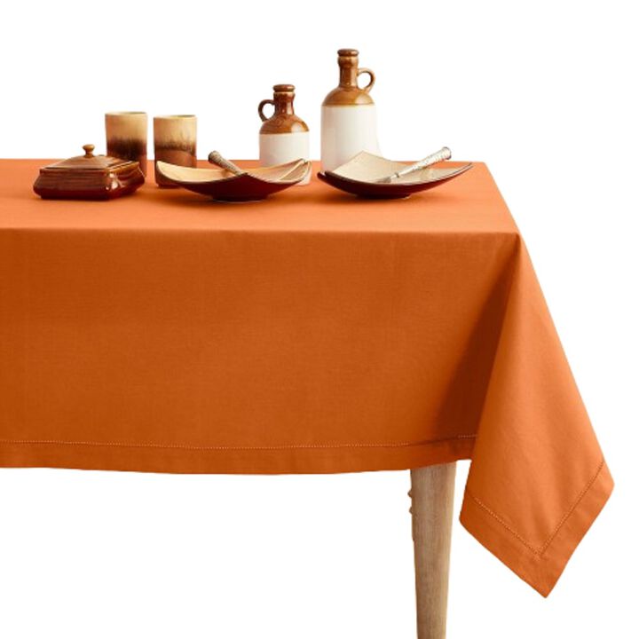 Solino Home Cotton Linen Hemstitch Tablecloth