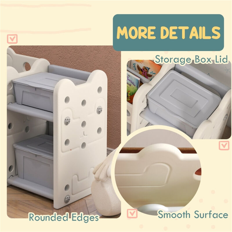 Kids Toy Storage Organizer Multi-Bin Shelf for Toys, Books & More