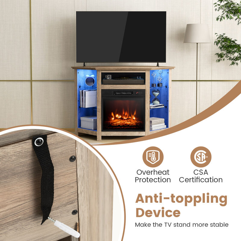 Modern TV Stand with LED Lights – Entertainment Center for Living Room Storage
