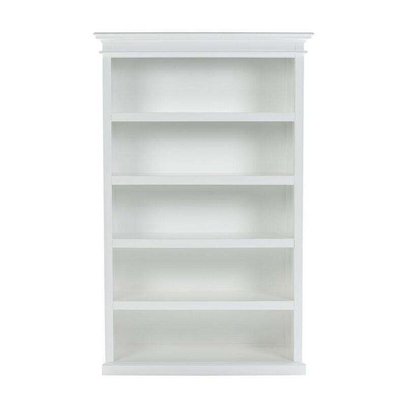 Belen Kox Classic White Bookcase with 5 Shelves - The Versatile Display Piece, Belen Kox