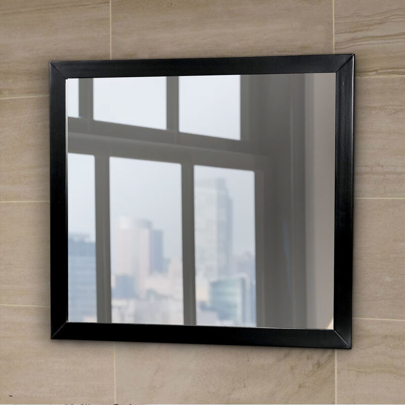 Lennart II Black Rectangular Mirror-Benzara