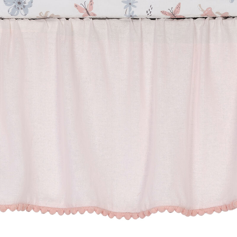 Lambs & Ivy Baby Blooms 3-Piece Pink Floral/Butterfly Baby Crib Bedding Set