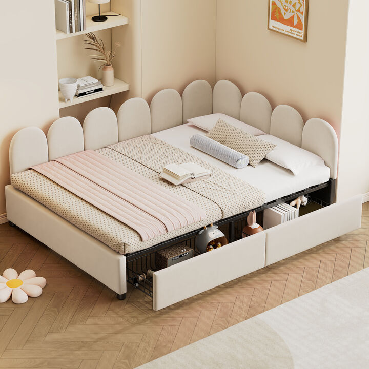 Merax Upholstered Daybed with 2 Drawers