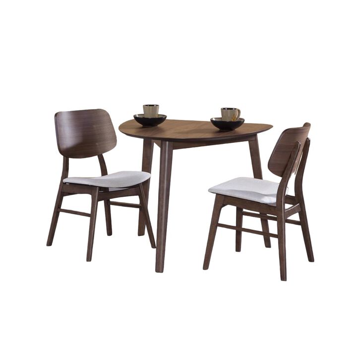 New Classic Furniture Furniture Oscar Corner Table and 2 Wood Back Chairs in Brown