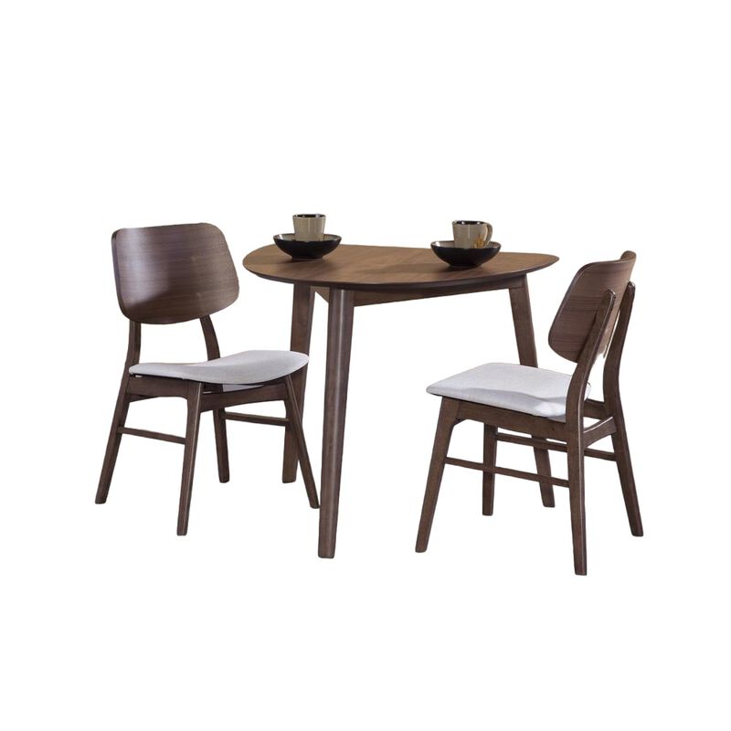 New Classic Furniture Furniture Oscar Corner Table and 2 Wood Back Chairs in Brown