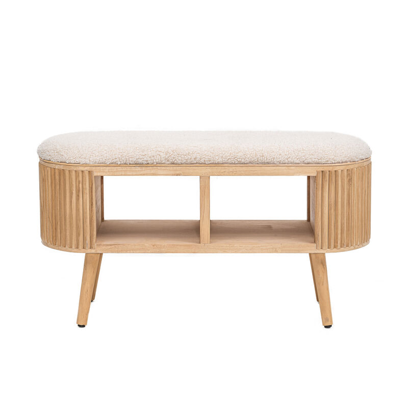 Bohemian Style Wicker Bench
