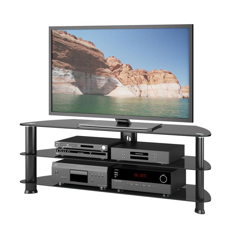 CorLiving Laguna Satin Black TV Stand, for TVs up to 60