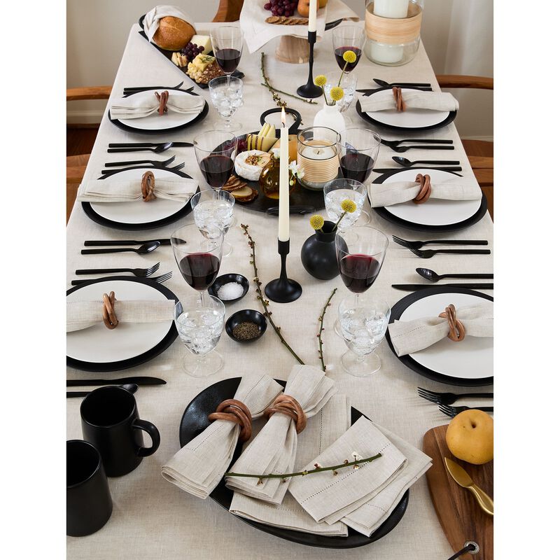Solino Home 100% Pure Linen Tablecloth | Classic Hemstitch