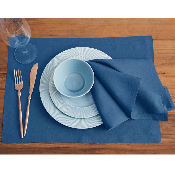 Solino Home 100% Pure Linen Placemats 14 x 19 Inch Set of 4 | Fete