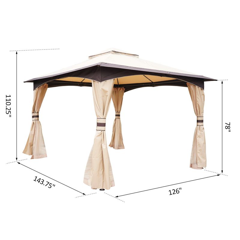 Lawn Party Central: 10x12 ft Outdoor Gazebo with Mesh Netting