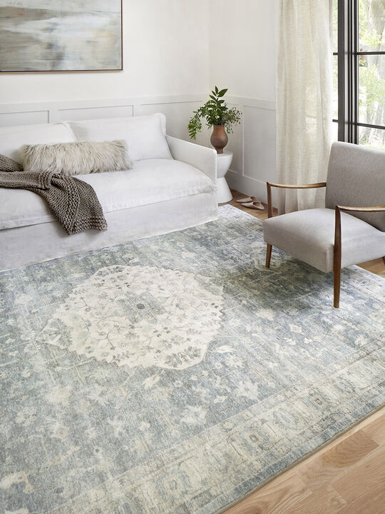 Rosette ROS07 Denim/Fog 18" x 18" Sample Rug