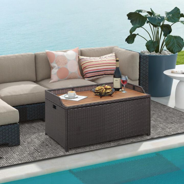 Hivvago 45 Gallon Outdoor Storage Bench with Zippered Liner