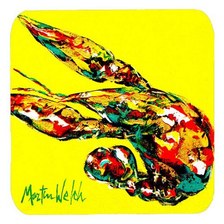 Caroline's Treasures MW1017FC Crawfish Craw Time Foam Coasters (Set of 4), 3.5 H x 3.5 W, Multicolor