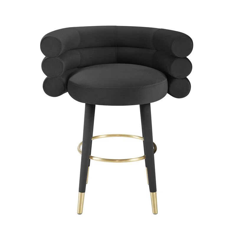 Betty Grey Velvet Counter Stool