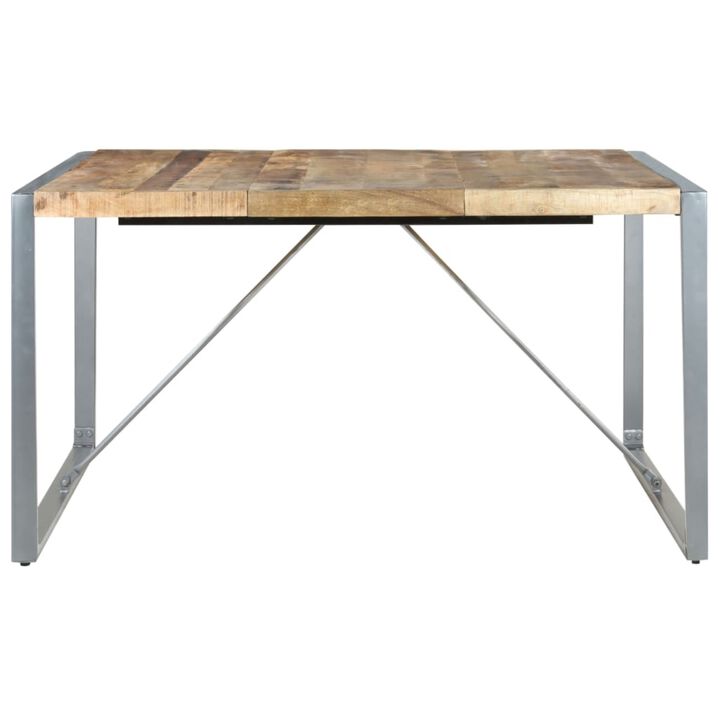 vidaXL Dining Table 55.1"x55.1"x29.5" Rough Mango Wood