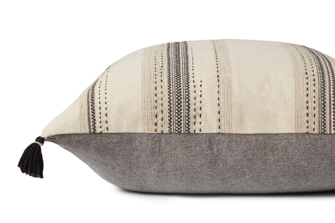 Natural FPMH0001 Throw Pillow by Magnolia Home by Joanna Gaines x Loloi, Set of Two