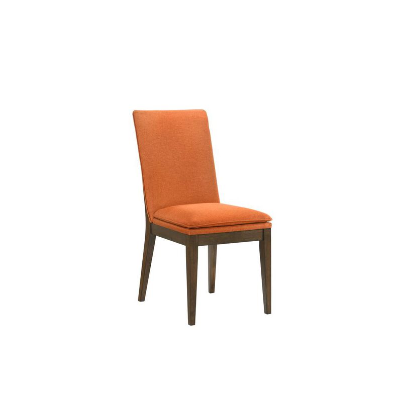 New Classic Furniture Maggie Dining Chair W/Terra Cotta Cushion-Walnut