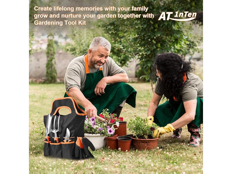 AT1nTen Garden Tool Set with Non Slip Rubber Grip