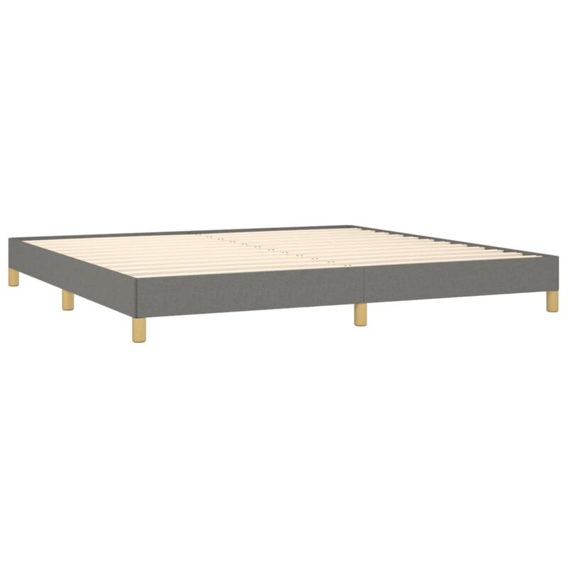 vidaXL Contemporary King Bed Frame, Dark Gray Fabric, Modern Design, Engineered Wood, Plywood, Mattress Size 76"x79.9", Lightweight - 58.64 Pounds