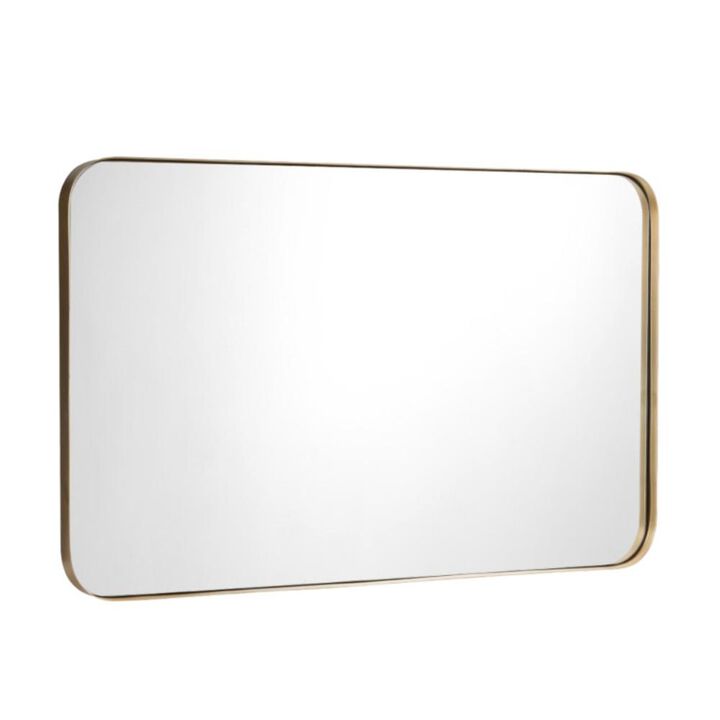 Hivvago 32 x 20 Inch Metal Frame Wall-Mounted Rectangle Mirror
