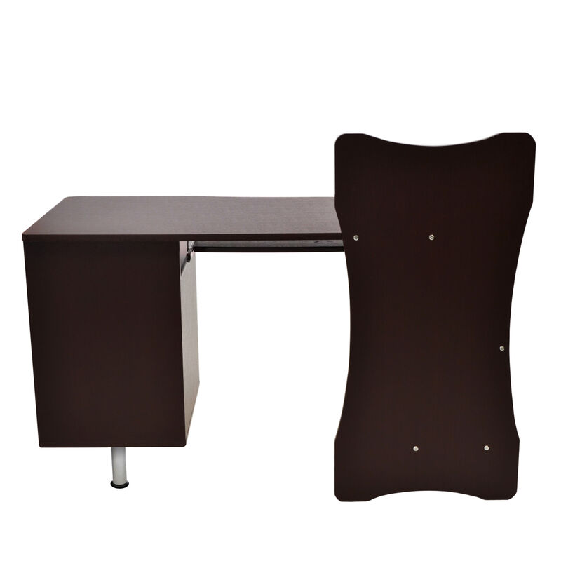 Stylish Computer Desk with Storage, Chocolate