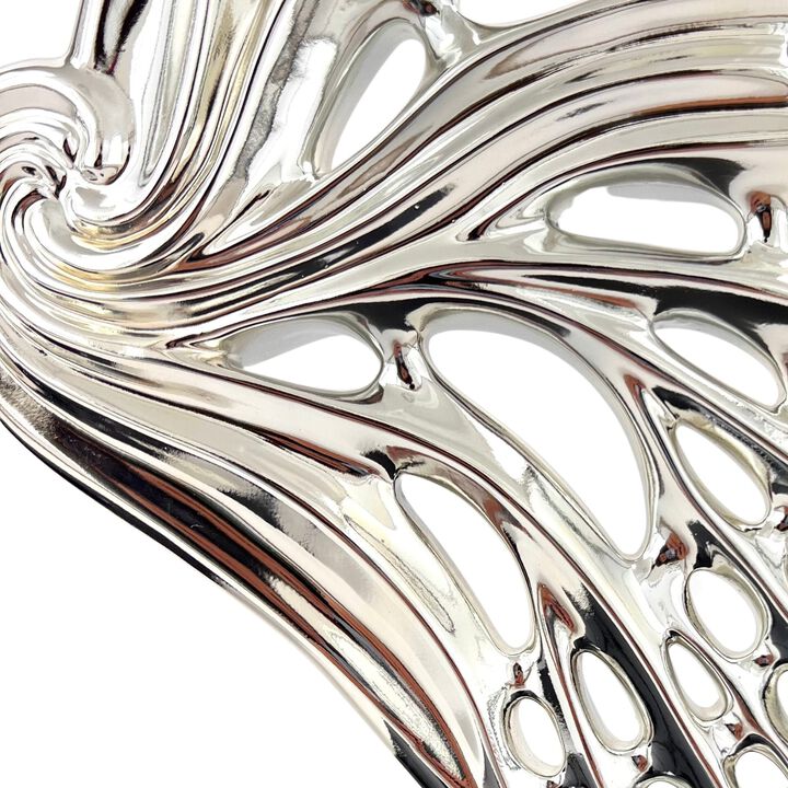 Butterfly Wings Sculpture Chrome Resin Handmade
