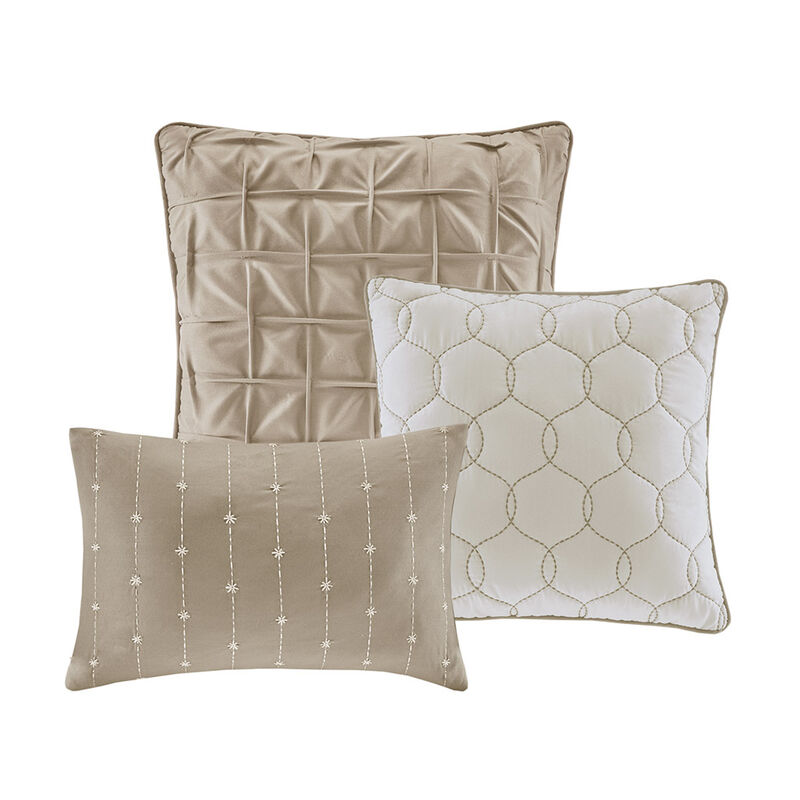 Gracie Mills Tabatha Modern 7-Piece Printed Seersucker Comforter Set