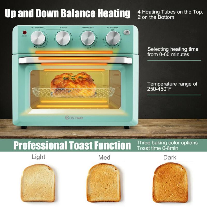 Costway 19 Qt Dehydrate Convection Air Fryer Toaster Oven with 5 Accessories