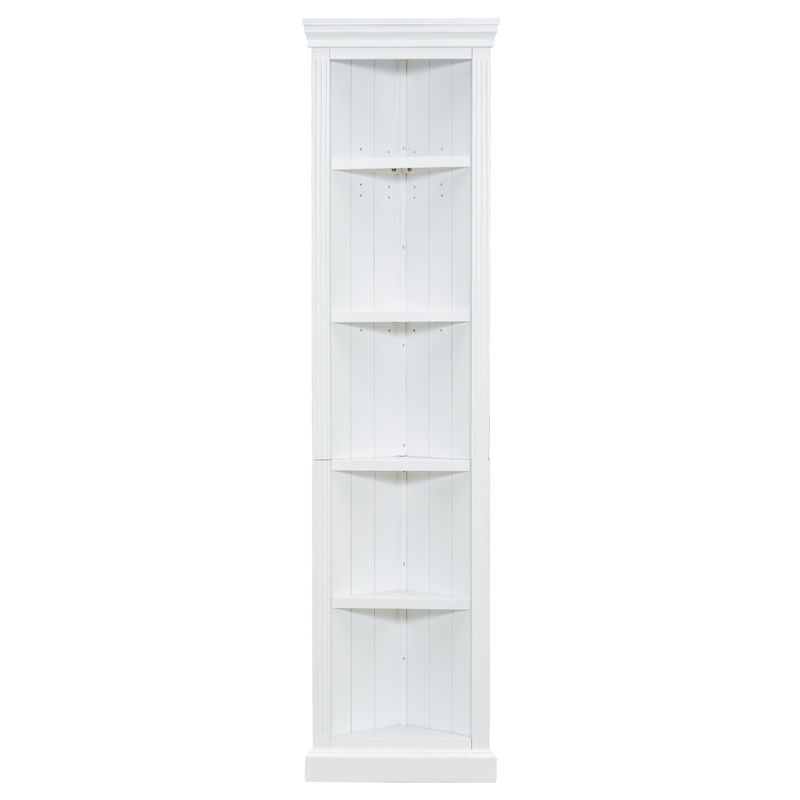 Merax 5 Tiers Corner Bookcase with LED Light